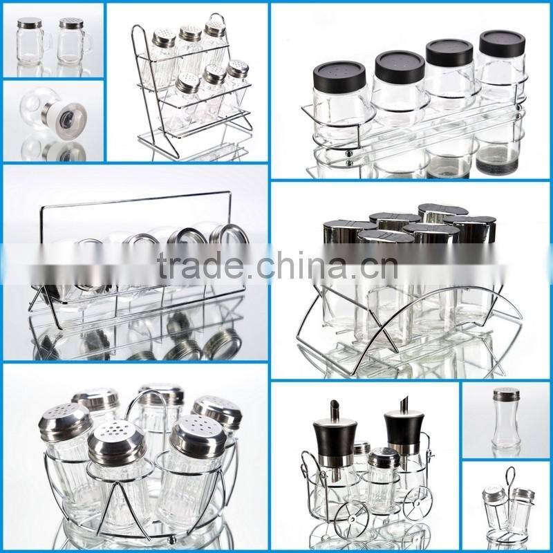 High Quality Mini Salt And Pepper Shaker Empty Glass Spice Jars Clear Condiment Set