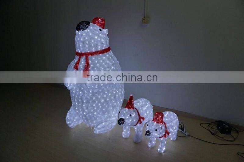 New product for 2016 big white bear 3d deco lights