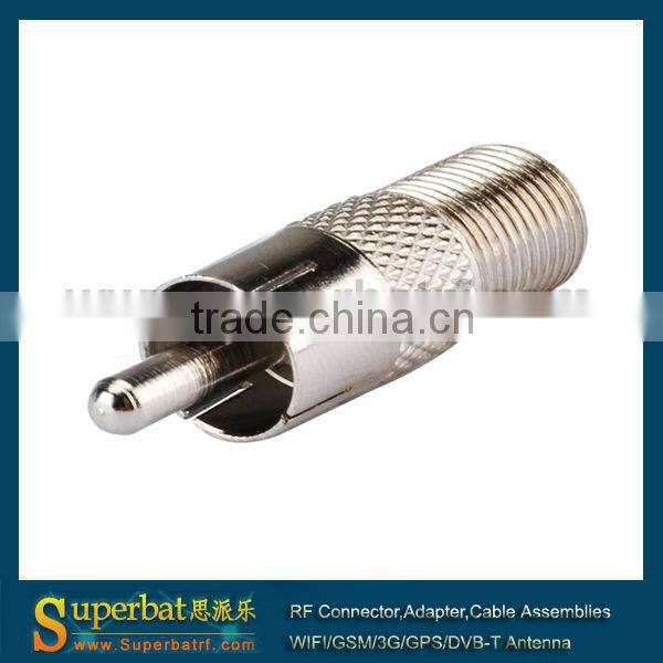F to RCA Adapter coax F Jack to RCA Plug Straight New Listing