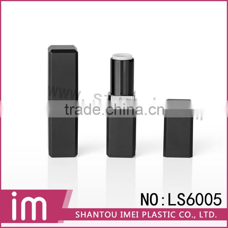 empty square matte black lipstick cosmetic container