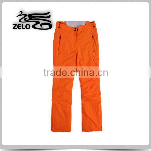 Women's orange functional woven ski pants