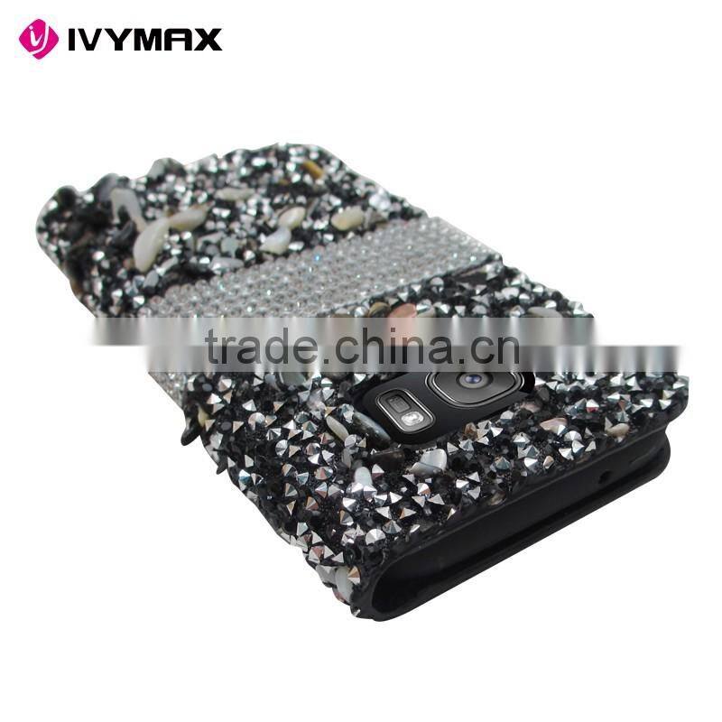 Wholesale alibaba diamond phone case for Samsung s7 PU wallet bling cover