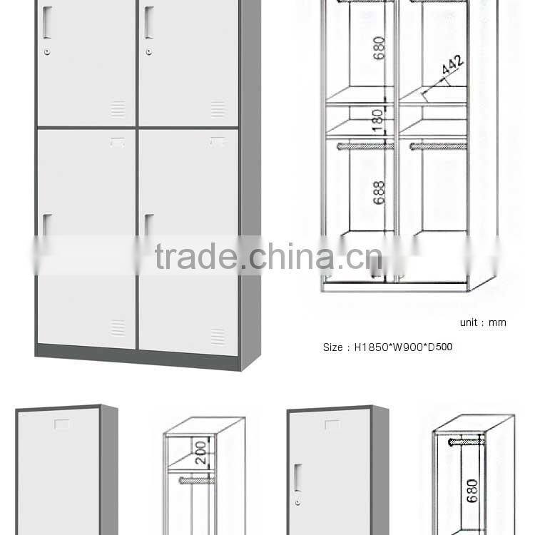 Luoyang manufacturer bathroom 6 doors steel ocker