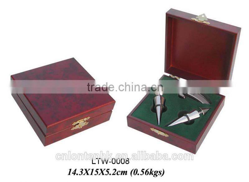 custom wooden wine gift box with wine opener