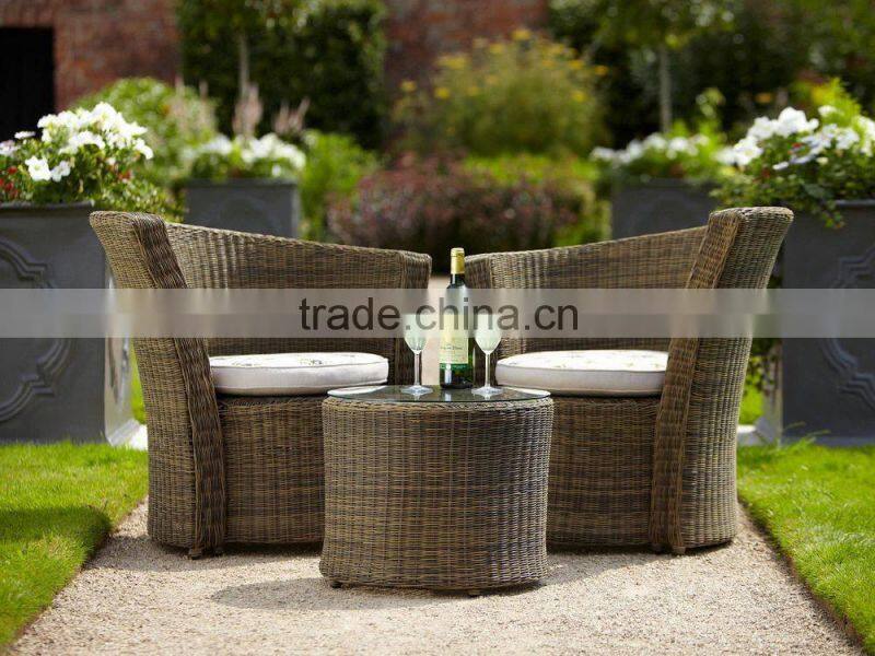 Small coffee table set synthetic rattan wicker outdoor furniture - P.E rattan dining set - PVC Rattan garden coffee chair