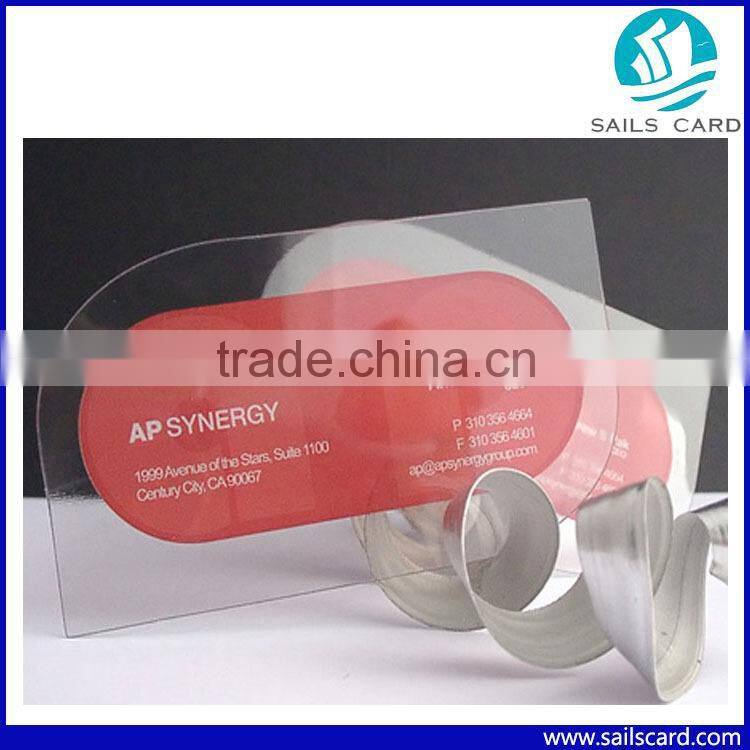 Directly Factory Production Transparent PVC Customized Business Card printing free Design
