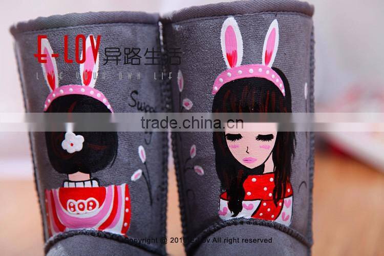 2015 hot sales high quality and cheap women boot with fur