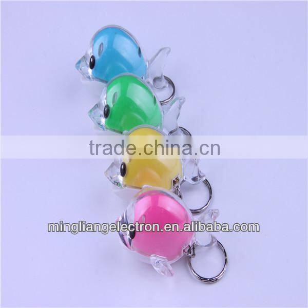 plastic led animal flashlight keychain