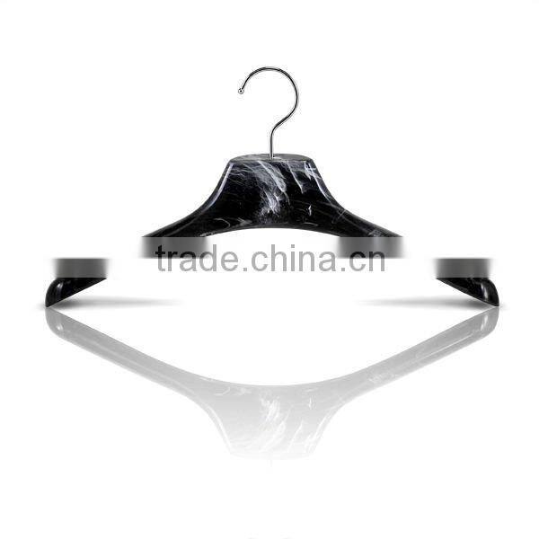 Plastic Black Marbled Luxury Jacket Hanger for Luxury Sports Wear