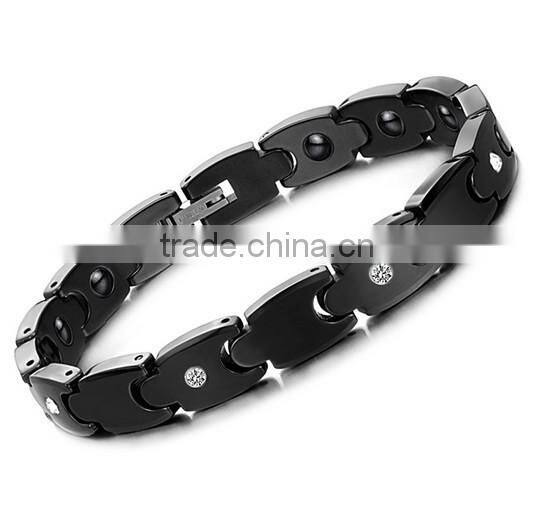 Tungsten Steel Women's Health Energy With Magnetic Stone Bracelet CZ Diamond Bracelets Bangles In Jewelry For Women