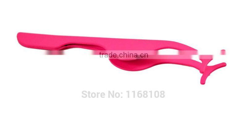 Hot Sale Practical Plastic False Eyelashes Extension Applicator Remover Clip Tweezer Nipper Tool Pink