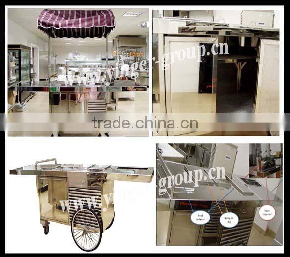 factory price stainless steel mobile espresso coffee cart