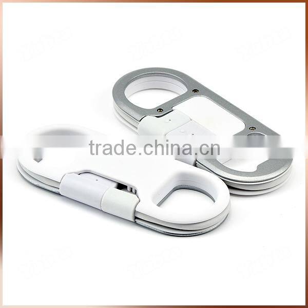 USB Data Sync Charge 8 Pin Key Chain USB Cable Bottle Opener, For Iphone Bottle Opener Keychain Cable