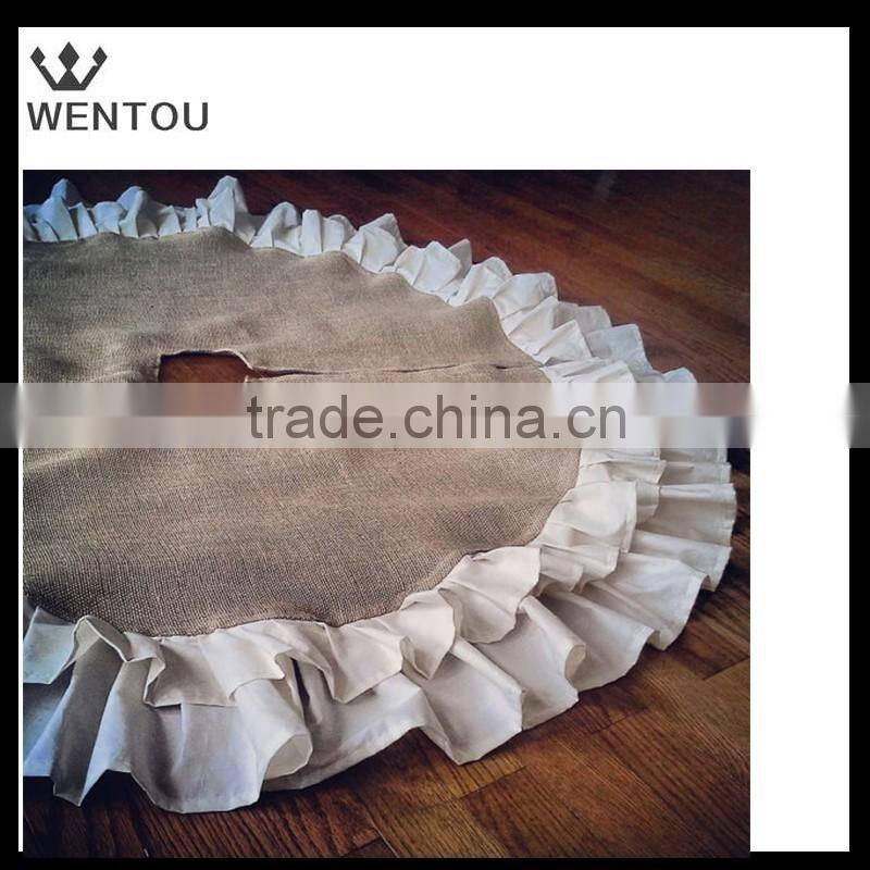 Christmas Double Ruffle Burlap Tree Skirt