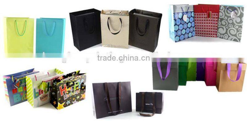 Wholesale custom folding shopping birthday paper gift bags with handles