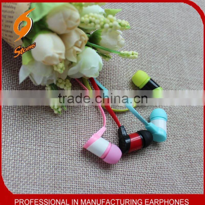 Colorful Earphones For Mobile,Flat Cable Earphone.