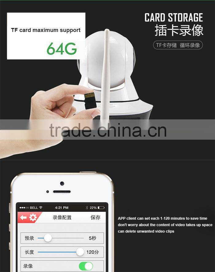 Hot selling ip camera 720P video resolution wifi wireless camera