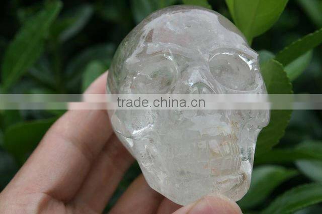 NATURAL ROCK Clear Quartz Crystal Skull