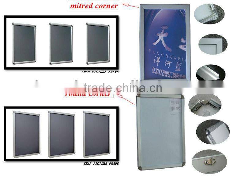 29mm flat aluminum chrome poster snap frame