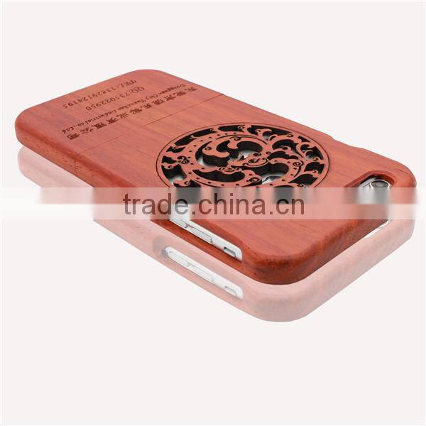 Cutomerized logo Dragon Circle Engrave Wood Phone Case TWO PARTS for Iphone 5/5s/6/6/6+