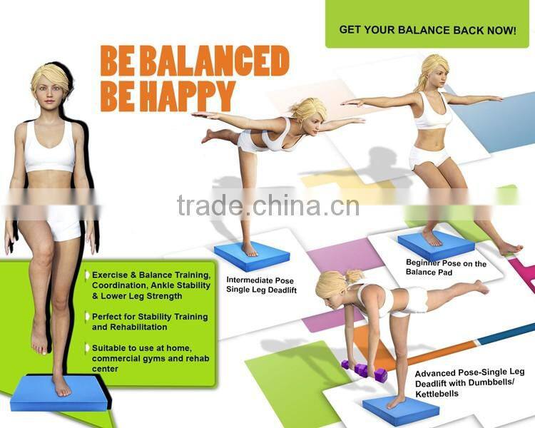 Balance Training Exercise Latex Free Closed Cell Foam Balance Pad in 20" L x 16.4" W x 2"H