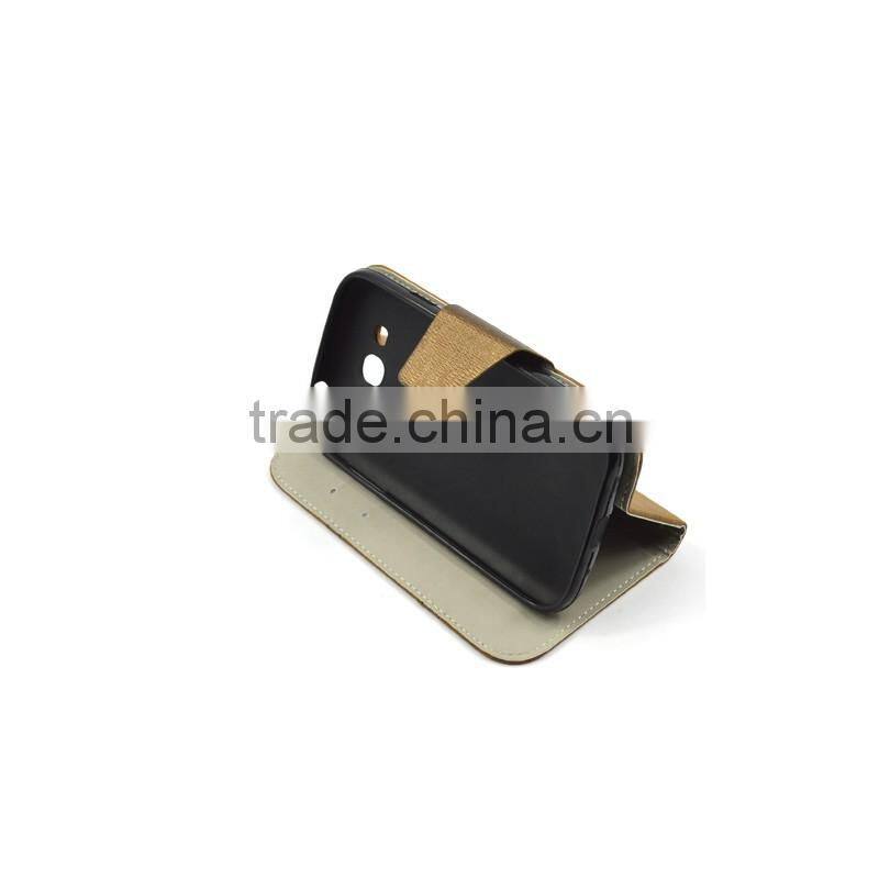 2016 Hot Sales PU Leather Case for iphone6 by Wooden Lines Grain and Suitable for Business Man with Card Slots and Big Magnet