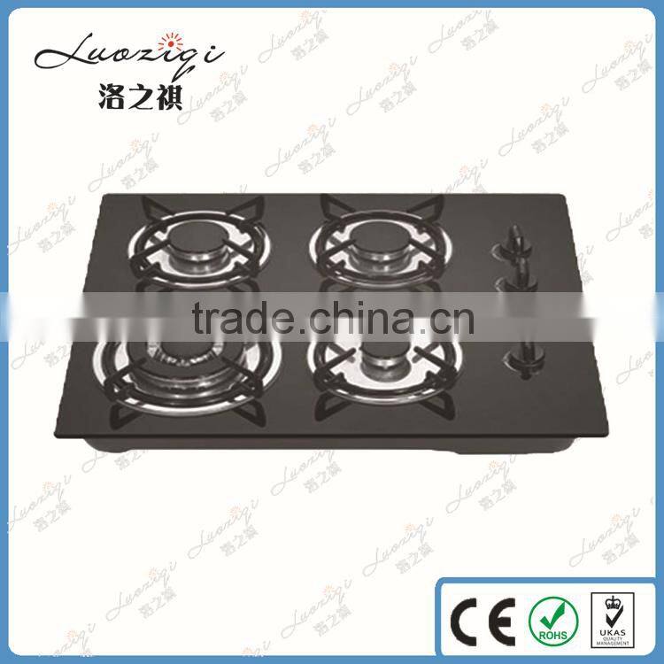 Kitchen stove glass 4 burners built-in gas stove