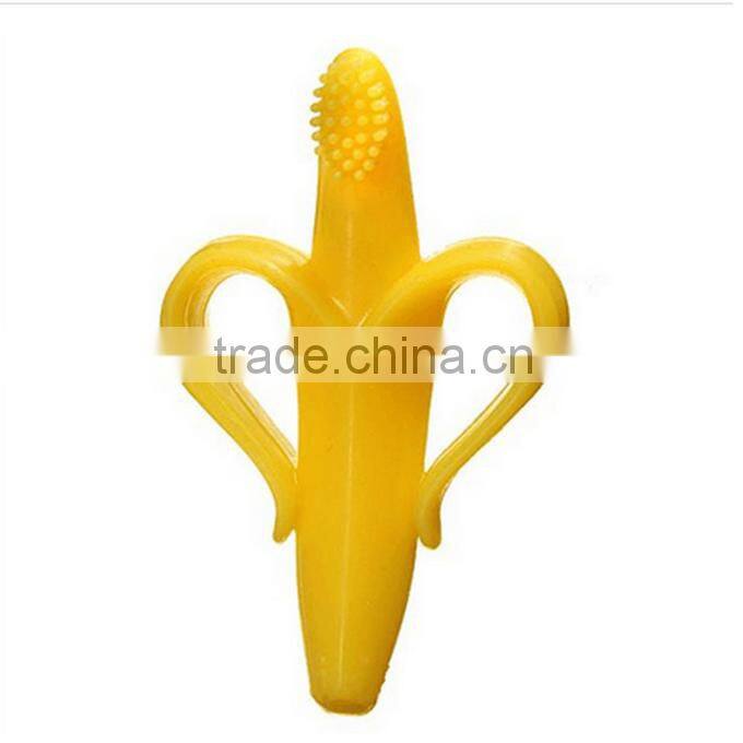 High Quality Silicone Baby Banana Bendable Training Toothbrush Infant Non-Toxic Teething