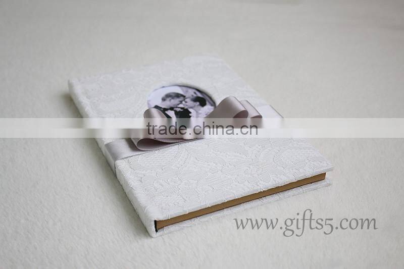 Lace white fabric Wedding Signature Guest Book
