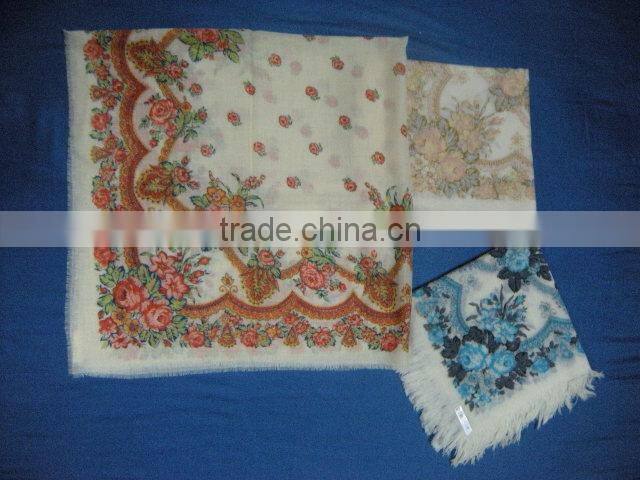 New Beautiful Flower With Dot Print Wool Shawls&scarfs/Fashion 2013