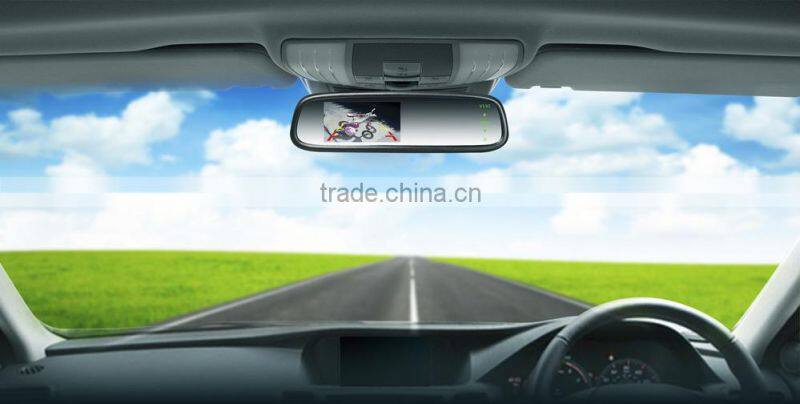 4.3inch TFT-LCD 1000cd/m2 screen mirror monitor interior rear view mirror 2-videos input with OEM bracket