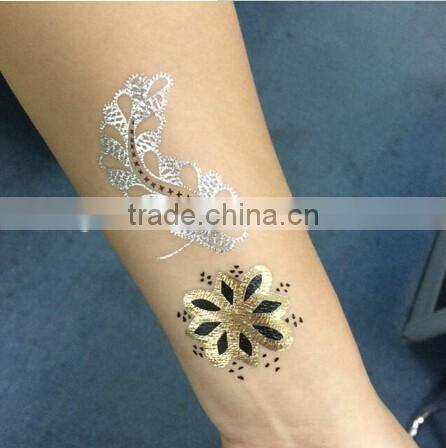 good quality gold stars gold lips temporary flash tattoos