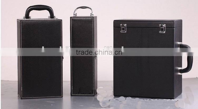 2014 newest custom leather wine box for 2 bottles