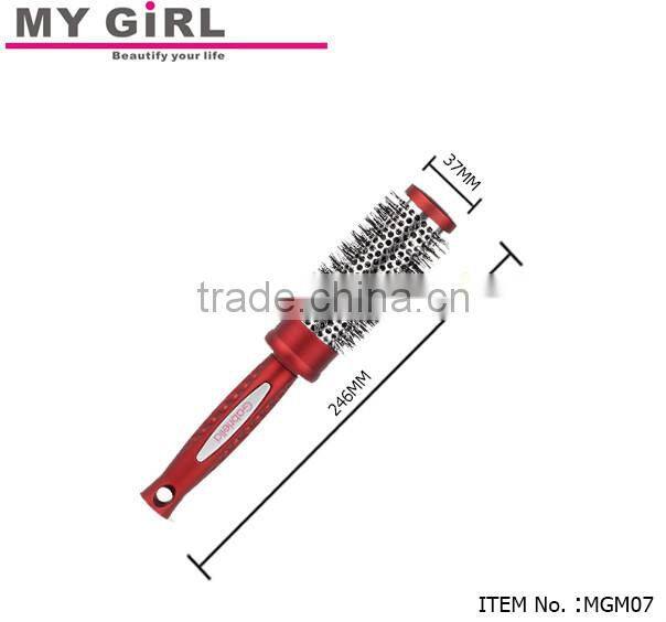 MY GIRL Retro Soft Rubber Cushion Massager Detangling natural bristle hair brush Plastic travel hair brush