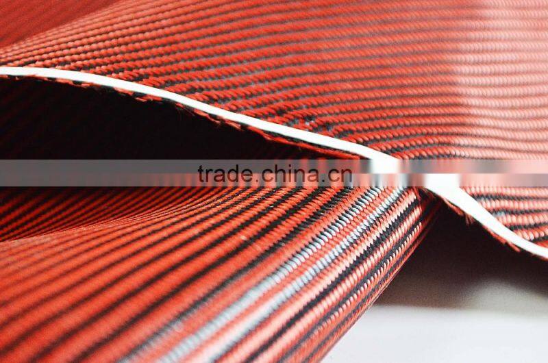Red twill Carbon Fiber / Kevlar fabric cloth for Wallet 195gm2 carbon cloth and kevlar