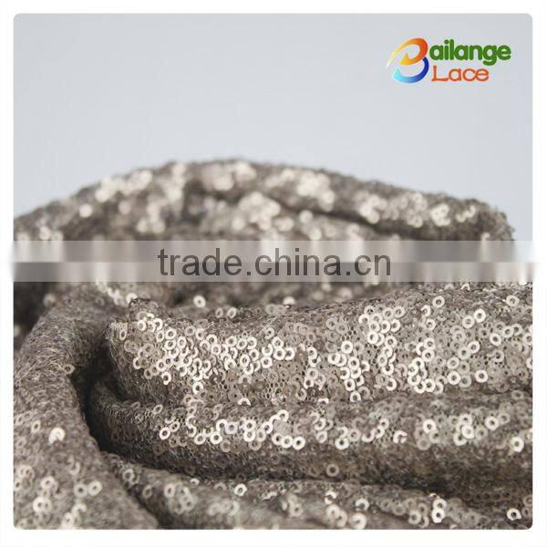 French designed New Arrival Fashion Ladies sequin embroidery wholesale silver sequin fabric for bride