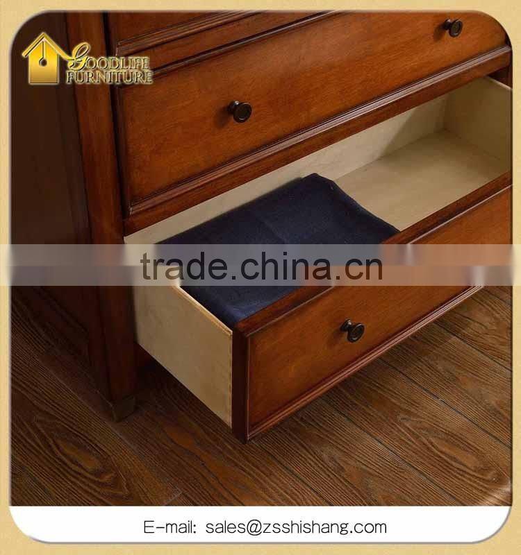 Antique Finish Solid Wood Bedroom Dresser Cabinet with 7 Drawer