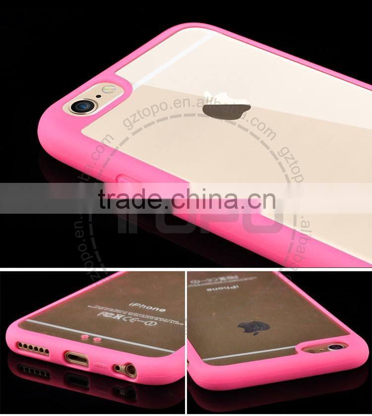 Wholesale Hard Back PC Plastic Transparent clear tpu bumper Cell mobile phone Cover Case for iPhone 6 6s 6plus