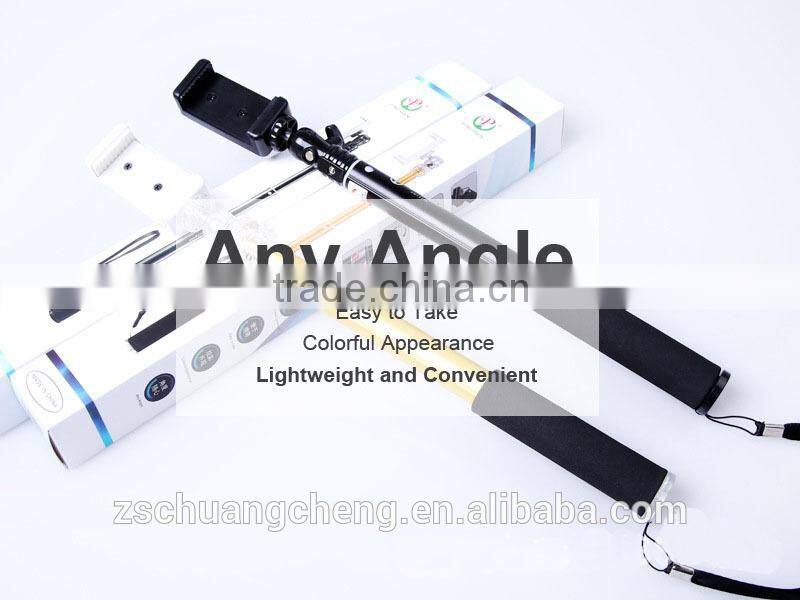 Fashion type wireless selfie stick for smartphone light weight monopod in Hot sale