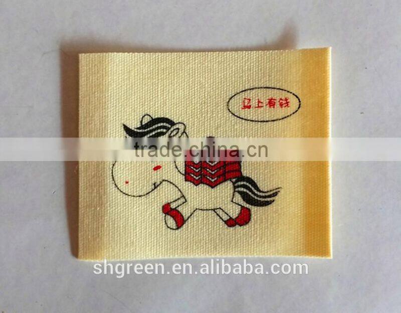 Simple printing folded cotton label