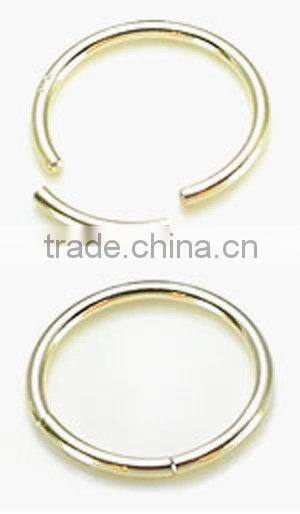 Gold plated body piercing jewelry segment ring
