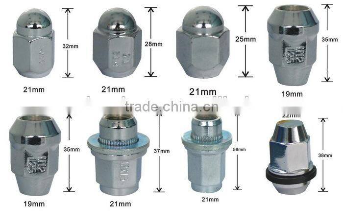 Kinds of metal wheel luck nuts, 40Cr automotive wheel nuts
