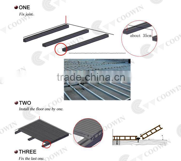 Outdoor wpc solid wood floor waterproof patio covers