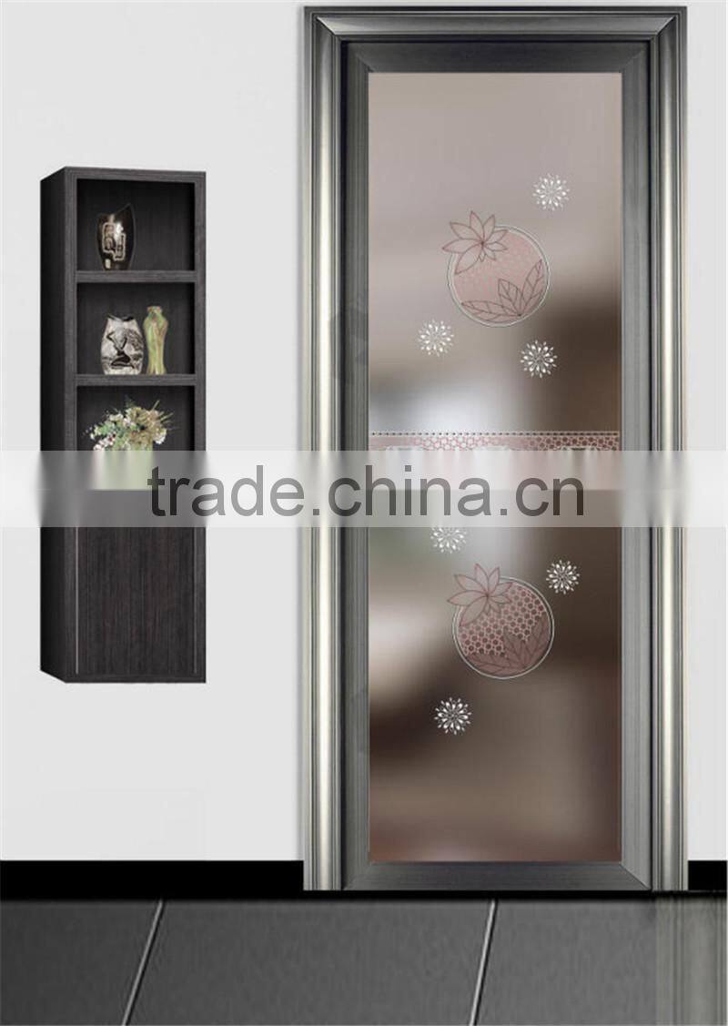 titanium mirror glass,cheaper home use toliet door with frosted glass