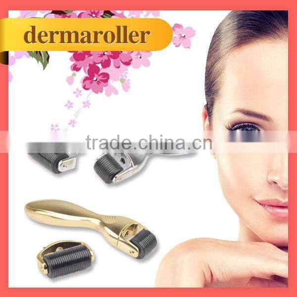 home use microneedle dermaroller acne scar removal DRS skin derma roller 600 needles stainless golden derma roller for sale