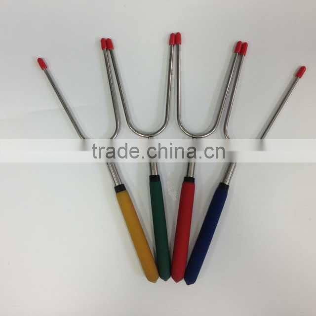 Stainless steel roasting sticks, Steel BBq fork, BBq stick