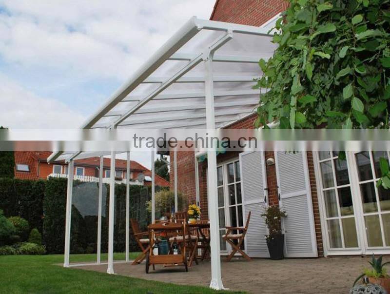 Sturdy aluminium frame hollow polycarbonate balcony patio cover