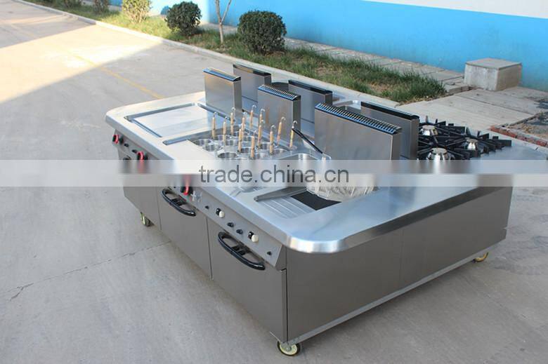 Commercial Kitchen 4 Burner Gas Stoves with Electric Oven
