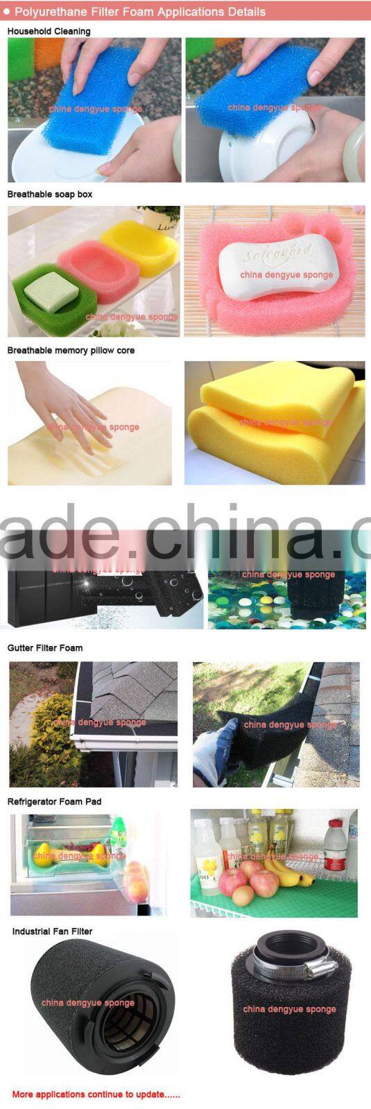 Reticulated open cell air water/rain filter media filter foam