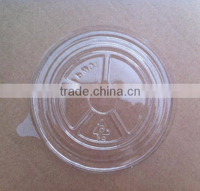Food grade disposable plastic lid for paper bowl